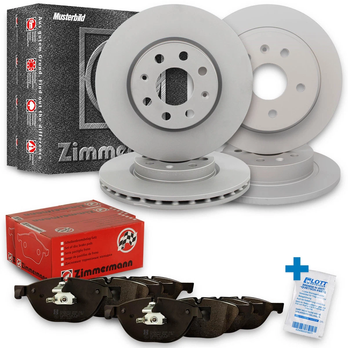 Гальмівні колодки та диски Zimmermann для VW CADDY ALLTRACK 1.4 TSI